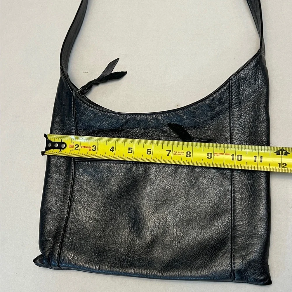 SVEN LEATHER CROSSBODY BAG METALLIC BLACK BERKELEY USA